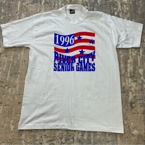 1996 Vintage River City Senior Games Single Stitch Tshirt Large Evansville IN